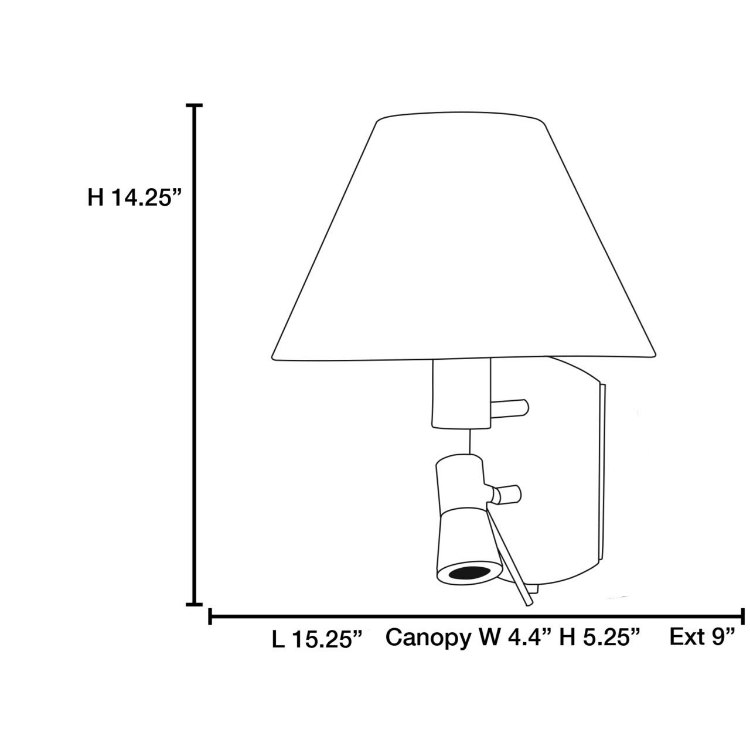 Foto para 18w Cyprus GU-24 Spiral Fluorescent Dry Location Led Gooseneck Wall Lamp (OA HT 14.25) (CAN 5.25"x4.4"x1.4")