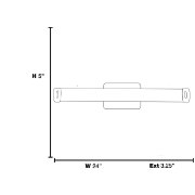 Foto para 30w Chic Module 85CRI LED Damp Location Chrome Opal Dimmble Wall Vanity Fixture (OA HT 24) (CAN 5"x7"x0.75")