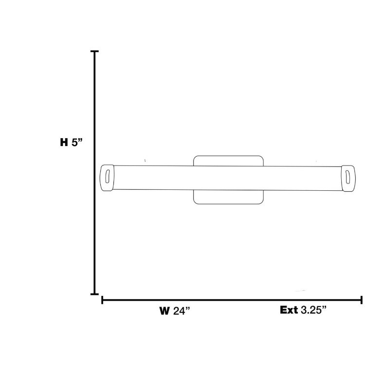 Foto para 30w Chic Module 85CRI LED Damp Location Chrome Opal Dimmble Wall Vanity Fixture (OA HT 24) (CAN 5"x7"x0.75")