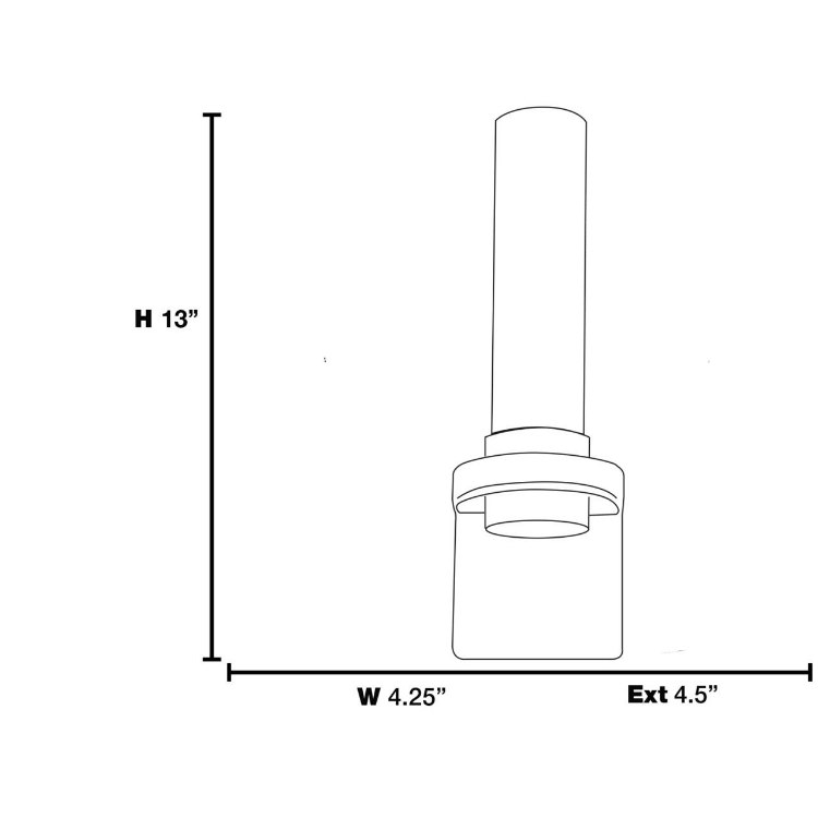 Foto para 12w Chic Module 80CRI LED Damp Location Chrome Opal Dimmble Wall Vanity Fixture 4.25"x13" (OA HT 13) (CAN 4.5"x4.5"x0.5")