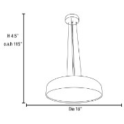 Picture of 36w (12 x 3) Meteor Module 85CRI LED Dry Location Brushed Silver ACR Dimmable Led Pendant (CAN Ø5")