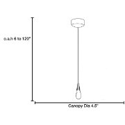 Picture of 35w Zeta GY6.35 Bi-Pin Halogen Dry Location Brushed Steel Low Voltage Pendant (CAN Ø4.5")