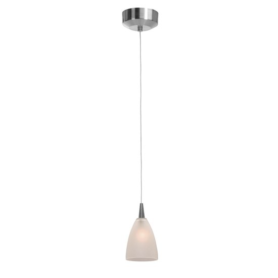 Picture of 5w Tungsten Module Dry Location Brushed Steel Frosted Led Pendant With Mania Glass 5"Ø4" (CAN 4.5"Ø4.5")
