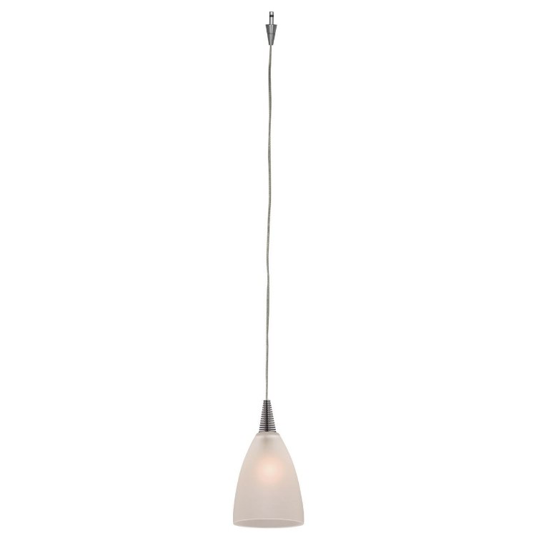 Foto para 35w Zeta Mania GY6.35 Bi-Pin Halogen Dry Location Brushed Steel Frosted Low Voltage Pendant With Mania Glass Excluding Mono-Pod