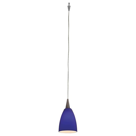 Foto para 35w Zeta Mania GY6.35 Bi-Pin Halogen Dry Location Brushed Steel Red Low Voltage Pendant With Mania Glass Excluding Mono-Pod