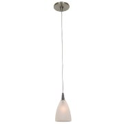 Foto para 35w Zeta Mania GY6.35 Bi-Pin Halogen Dry Location Brushed Steel Frosted Low Voltage Pendant With Mania Glass Including Low Profile Mono-Pod (CAN Ø4.5")