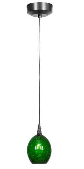 Picture of 35w Zeta GY6.35 Bi-Pin Halogen Dry Location Brushed Steel JADE Studio C Crackle Glass Pendant~ (CAN Ø4.5")