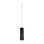 Foto para 35w Zeta GY6.35 Bi-Pin Halogen Dry Location Brushed Steel Black Lined Anari Silk Low Voltage Pendant Excluding Mono-Pod (CAN 4.5")