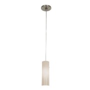 Picture of 35w Zeta GY6.35 Bi-Pin Halogen Dry Location Brushed Steel Opal Anari Silk Low Voltage Pendant Including Low Profile Mono-Pod (CAN Ø4.5")