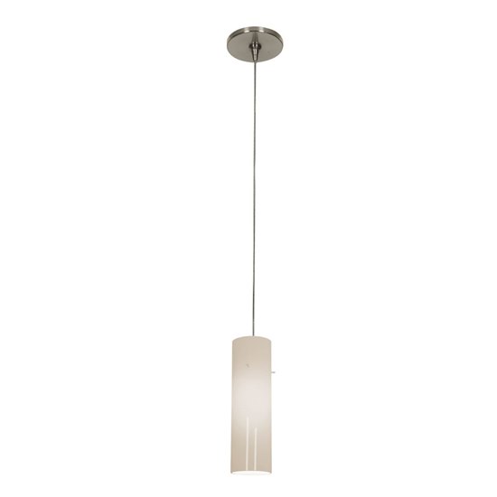 Foto para 35w Zeta GY6.35 Bi-Pin Halogen Dry Location Brushed Steel Opal Anari Silk Low Voltage Pendant Including Low Profile Mono-Pod (CAN Ø4.5")