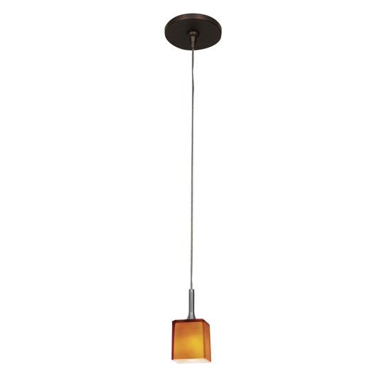 Foto para 35w Omega GY6.35 Bi-Pin Halogen Dry Location Bronze Opal Herme'S Low Voltage Pendant Including Low Profile Mono-Pod (CAN Ø4.5")