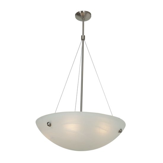 Foto para 78w (3 x 26) Noya GU-24 Spiral Fluorescent Dry Location Brushed Steel White Cable Pendant 28"Ø24" (CAN 1.25"Ø5.25")