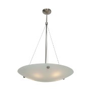 Foto para 78w (3 x 26) Noya GU-24 Spiral Fluorescent Dry Location Brushed Steel White Cable Pendant 32.5"Ø28" (CAN 1.25"Ø5.25")