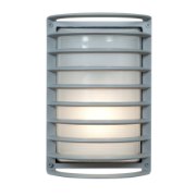 Picture of 60w Bermuda E-26 A-19 Incandescent Satin Ribbed Frosted Marine Grade Wet Location Bulkhead (OA HT 10.5) (CAN 4.6"x4.6"x0.5")