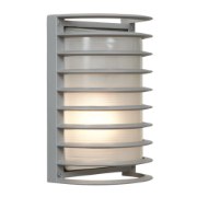 Picture of 60w Bermuda E-26 A-19 Incandescent Satin Ribbed Frosted Marine Grade Wet Location Bulkhead (OA HT 10.5) (CAN 4.6"x4.6"x0.5")