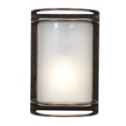 Picture of 60w Nevis E-26 A-19 Incandescent Bronze Ribbed Frosted Marine Grade Wet Location Bulkhead (OA HT 10.5) (CAN 4.6"x4.6"x0.5")