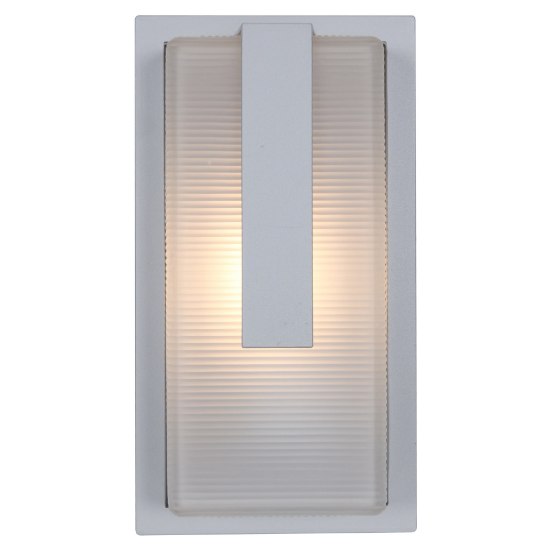 Picture of 75w Neptune E-26 A-19 Incandescent Satin Ribbed Frosted Marine Grade Wet Location Wall Fixture (OA HT 13) (CAN 7"x4.6")