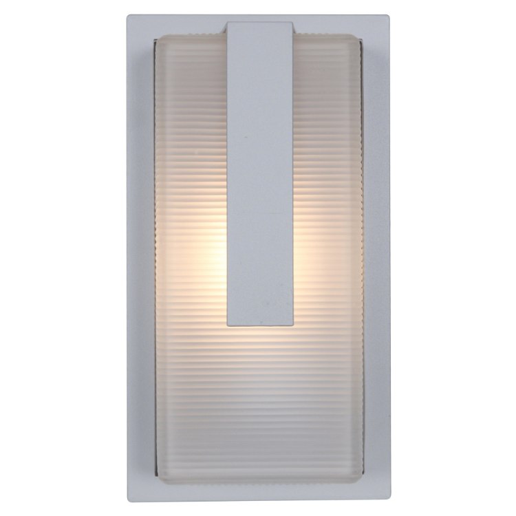 Foto para 75w Neptune E-26 A-19 Incandescent Satin Ribbed Frosted Marine Grade Wet Location Wall Fixture (OA HT 13) (CAN 7"x4.6")