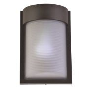 Picture of 9w Destination E-26 LED Bronze Ribbed Frosted Marine Grade Wet Location Wall Fixture (OA HT 9.84)