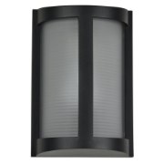 Foto para 9w Pier E-26 LED Black Ribbed Frosted Marine Grade Wet Location Wall Fixture (OA HT 9.84)