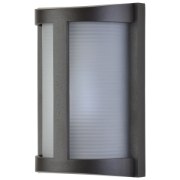 Picture of 9w Pier E-26 LED Bronze Ribbed Frosted Marine Grade Wet Location Wall Fixture (OA HT 9.84)