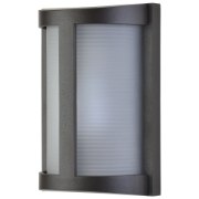 Foto para 9w Pier E-26 LED Bronze Ribbed Frosted Marine Grade Wet Location Wall Fixture (OA HT 9.84)