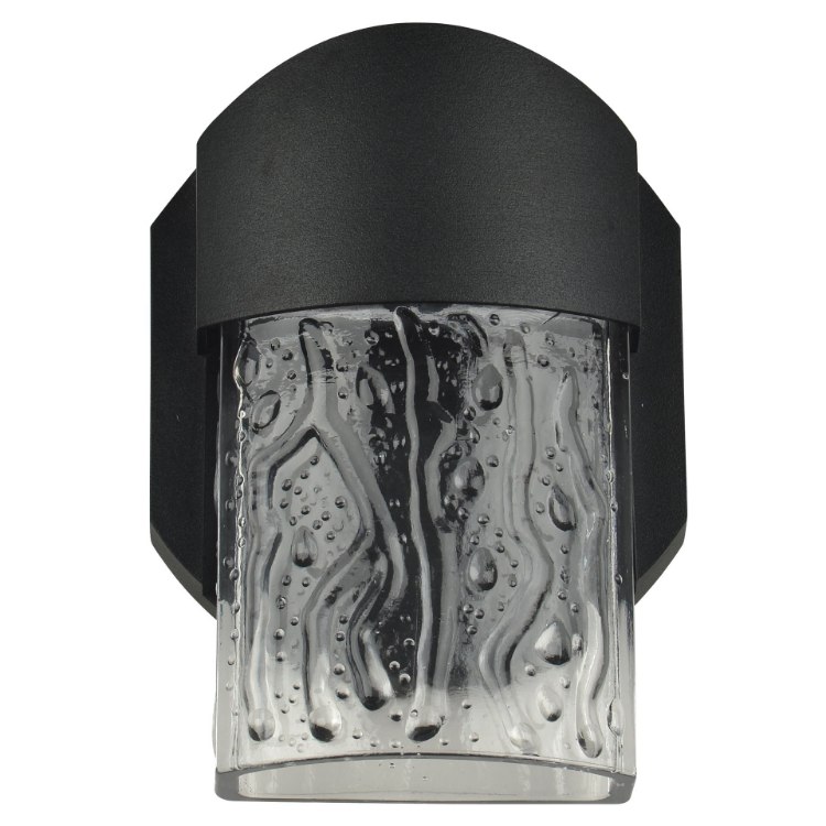 Foto para 14w Mist SSL 90Plus CRI Black Clear Marine Grade Wet Location Art Glass Wall Fixture (OA HT 5.82)