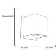 Foto para 6w (2 x 3) Square SSL 80CRI LED Black Marine Grade Wet Location Wall Fixture (OA HT 4.25) (CAN 4.25")