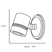 Foto para 5w Myra GU-10 LED Bronze Clear Marine Grade Wet Location Adjustable Spotlight (CAN 0.6"Ø4.5")