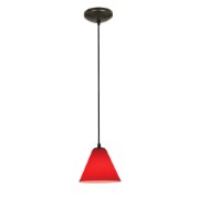 Foto para 11w Martini E-26 A-19 LED Dry Location Oil Rubbed Bronze Red Led Cord Glass Pendant (CAN 1.25"Ø5.25")