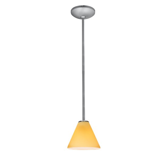 Foto para 12w Martini SSL 90CRI LED Dry Location Brushed Steel White Led Rod Glass Pendant (CAN 1.25"Ø5.25")