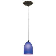 Foto para 11w Bordeaux E-26 A-19 LED Dry Location Oil Rubbed Bronze Cobalt Cord Glass Pendant (CAN 1.25"Ø5.25")