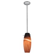 Foto para 12w Cabernet SSL 90CRI LED Dry Location Brushed Steel Amber Slate Rod Glass Pendant (CAN 1.25"Ø5.25")