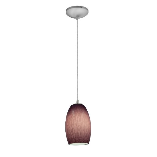 Foto para 12w Chianti SSL 90CRI LED Dry Location Brushed Steel Purple Cloud Cord Glass Pendant (CAN 1.25"Ø5.25")