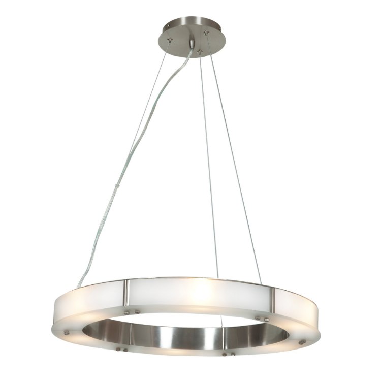 Foto para 37w Oracle SSL 80CRI LED Dry Location Brushed Steel Frosted Cable Ring Glass Chandelier (CAN 1.75"Ø5.5")