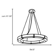 Foto para 37w Oracle SSL 80CRI LED Dry Location Brushed Steel Frosted Cable Ring Glass Chandelier (CAN 1.75"Ø5.5")