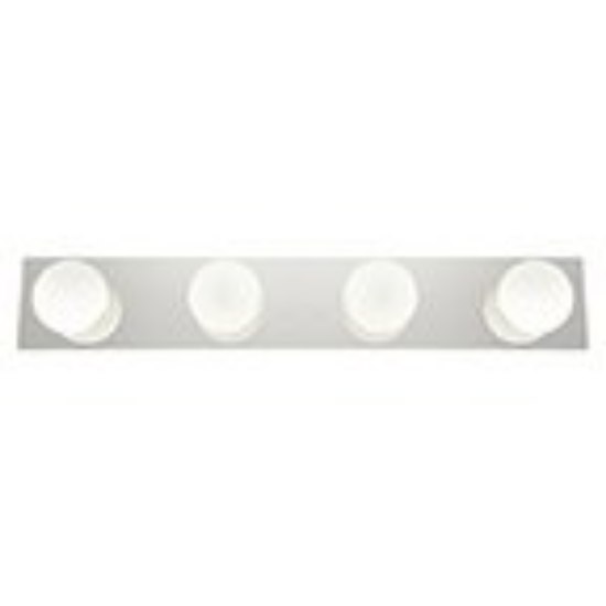 Foto para 16w (4 x 4) Classic SSL 90CRI LED Damp Location Chrome Opal 4-Light Dimmable Led Wall Vanity Fixture (OA HT 4.75)