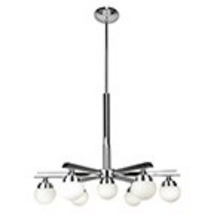 Foto para 28w (7 x 4) Classic SSL 90CRI LED Dry Location Chrome Opal 7-Light Dimmable Led Chandelier (CAN 1.5"Ø5.3")
