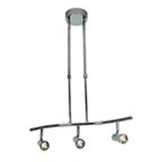 Picture of 12w (3 x 4) Sleek SSL 90Plus CRI Dry Location Brushed Steel 3-Light Dimmable Led Spotlight Pendant (CAN 1.75"Ø5")