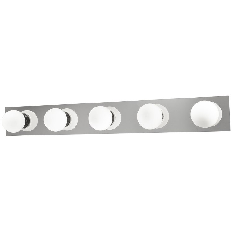 Foto para 20w (5 x 4) Classic SSL 90CRI LED Damp Location Chrome Opal 5-Light Dimmable Led Wall Vanity Fixture (OA HT 4.75)