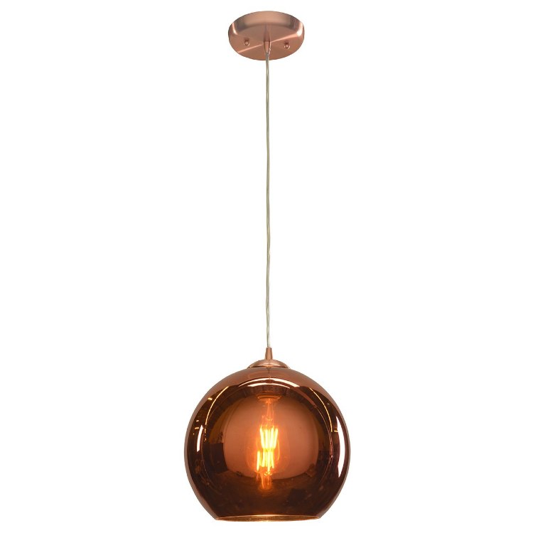 Foto para 60w Glow E-26 A-19 Incandescent Dry Location BCP CP Mirrored Glass Pendant (CAN 1"Ø5")