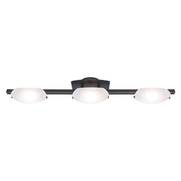 Foto para 24w (3 x 8) Nido SSL 90CRI LED Dry Location Oil Rubbed Bronze Frosted Wall Vanity Fixture (OA HT 5) (CAN 7.25"x4.5"x0.9"Ø4.4")