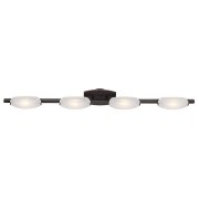 Picture of 32w (4 x 8) Nido SSL 90CRI LED Dry Location Oil Rubbed Bronze Frosted Wall Vanity Fixture (OA HT 5) (CAN 7.25"x4.5"x0.5"Ø4.4")