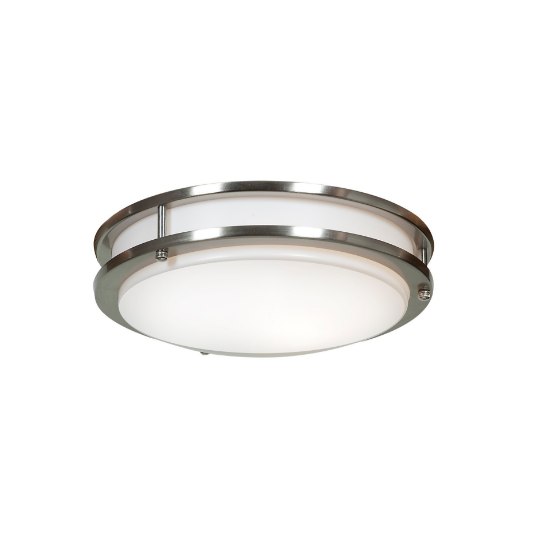 Picture of 13w Solero GU-24 Spiral Fluorescent Damp Location Brushed Steel Acrylic Flush-Mount (OA HT 3.5)