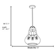 Foto para 180w (3 x 60) Flux E-26 ST-18 Incandescent Dry Location Antique Nickle Clear Vintage Lamped Pendant (CAN 0.75"Ø4.75")