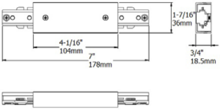 Foto para H Track White Adjustable I Or L Connector/Feed