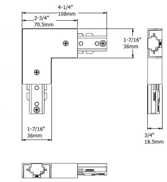 Foto para H Track White Adjustable I Or L Connector/Feed