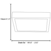 Foto para 16w 1280Lm Strike 2.0 Acrylic Silver Dimmable LED Damp Square Flush Mount