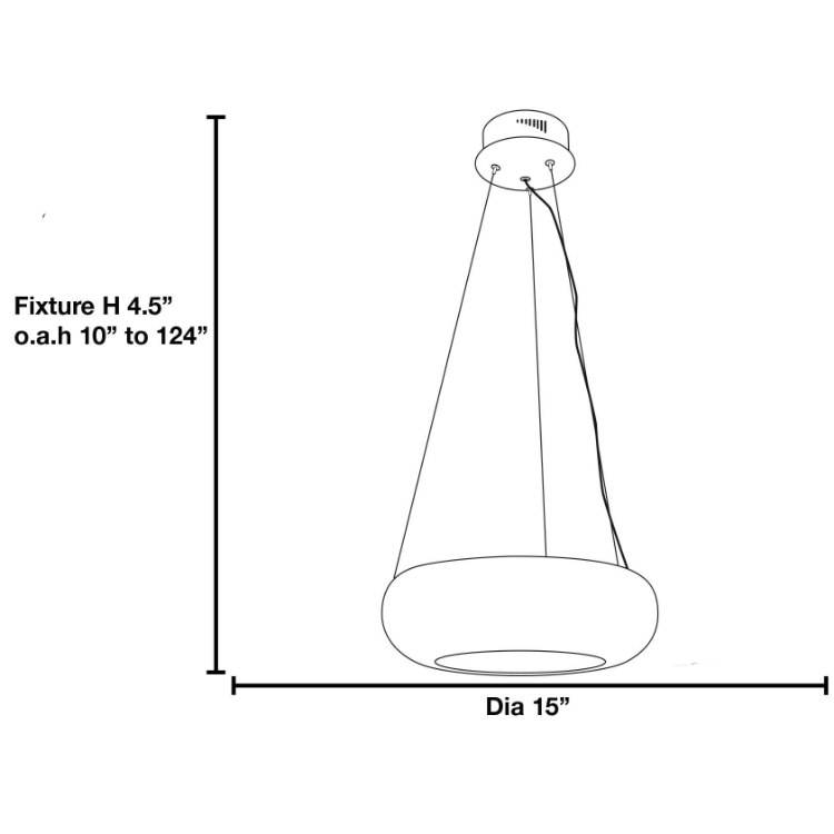 Foto para 14.4w Essence Module Dry Location Chrome Dimmable Led Pendant (CAN 3.3"Ø4.5")