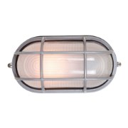 Foto para 9w 800lm 30k Nauticus E-26 Replaceable LED Satin Frosted Wet Location LED Bulkhead 11"x6.5" (CAN 10.6"x6.5"x1")